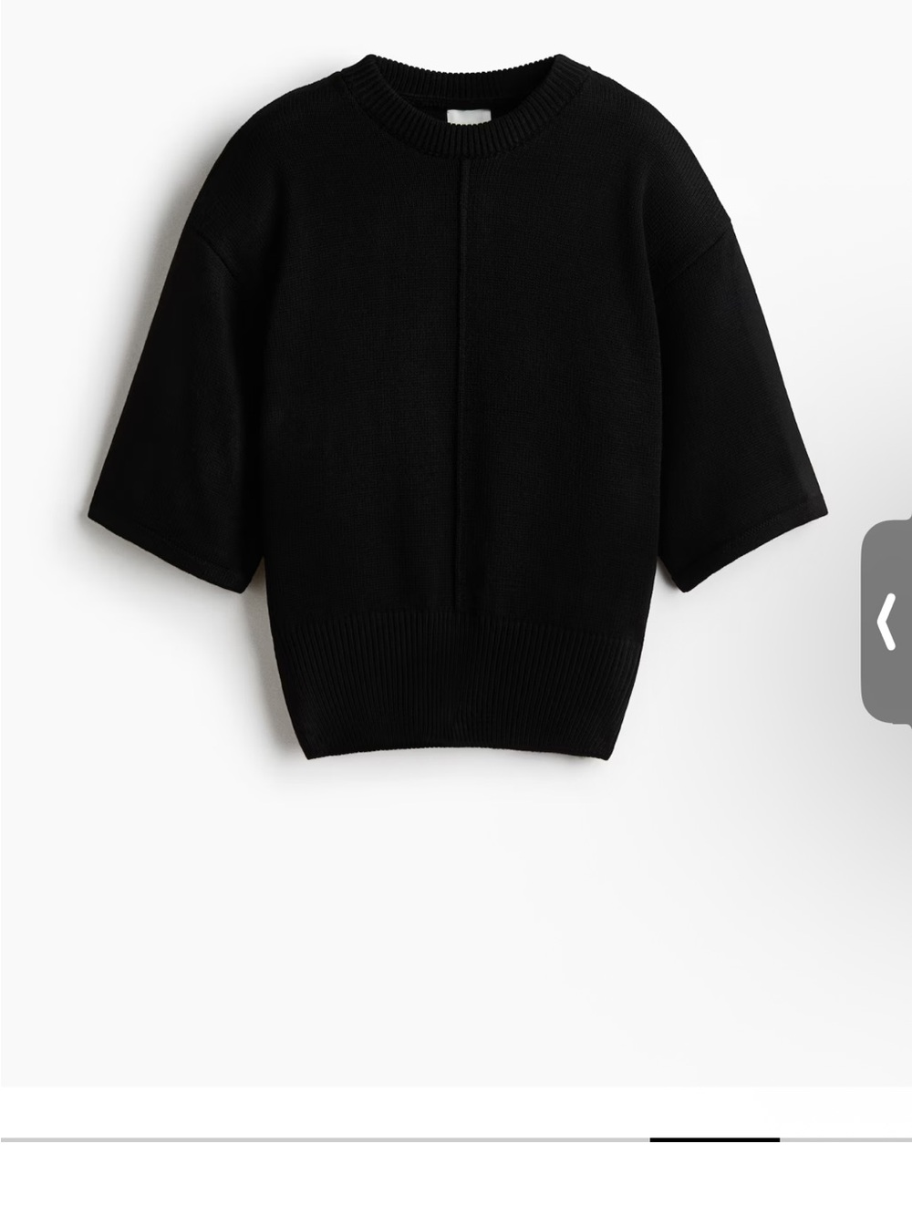 H&M Black Short-Sleeve Crewneck Knit Sweater